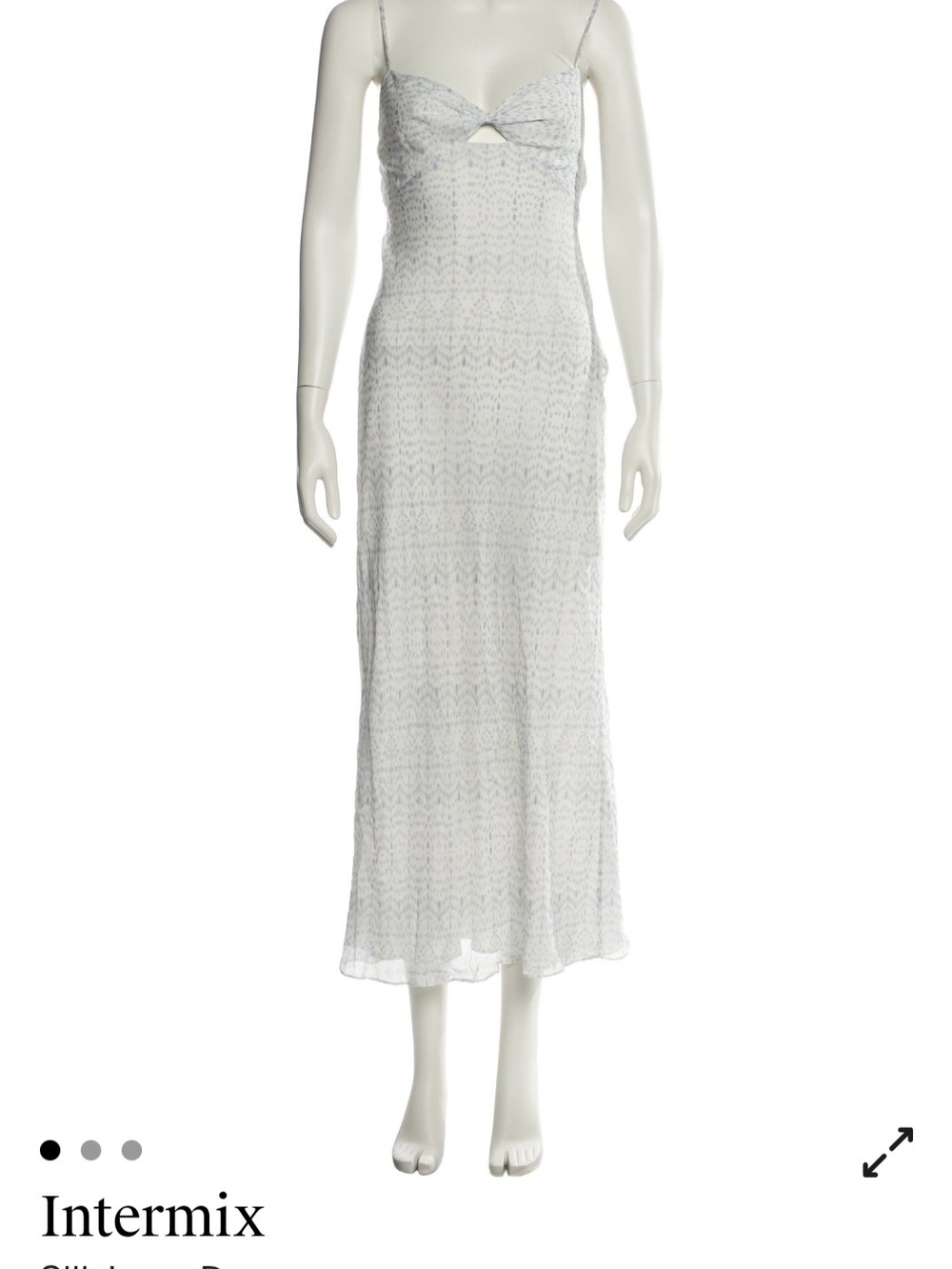 INTERMIX White Textured Spaghetti-Strap Maxi Dress